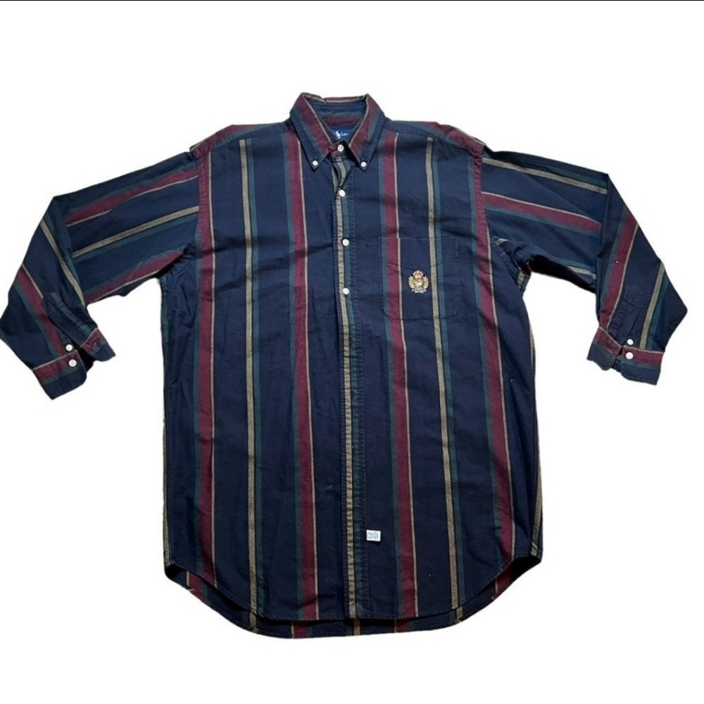 Vintage Polo Ralph Lauren Size Medium Striped Long Sleeve Shirt